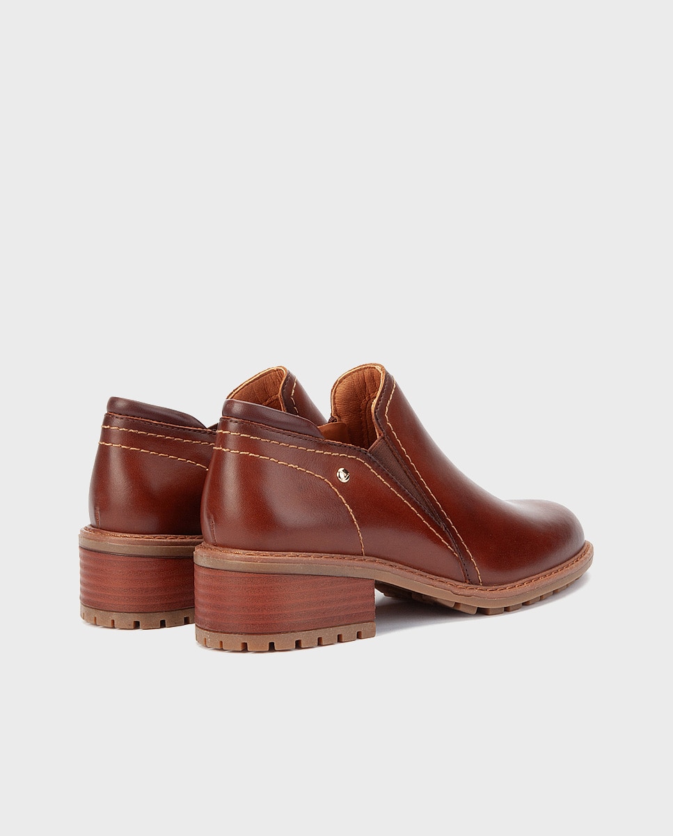 Zapatos de tacón de mujer de piel con cremallera - Pikolinos - Marrón Marrón-2
