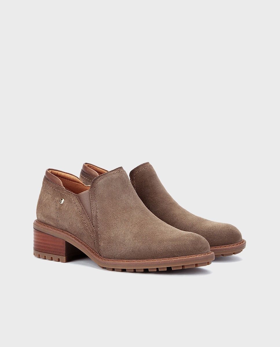 Zapatos de tacón de mujer de piel con cremallera - Pikolinos - Beige Beige-3