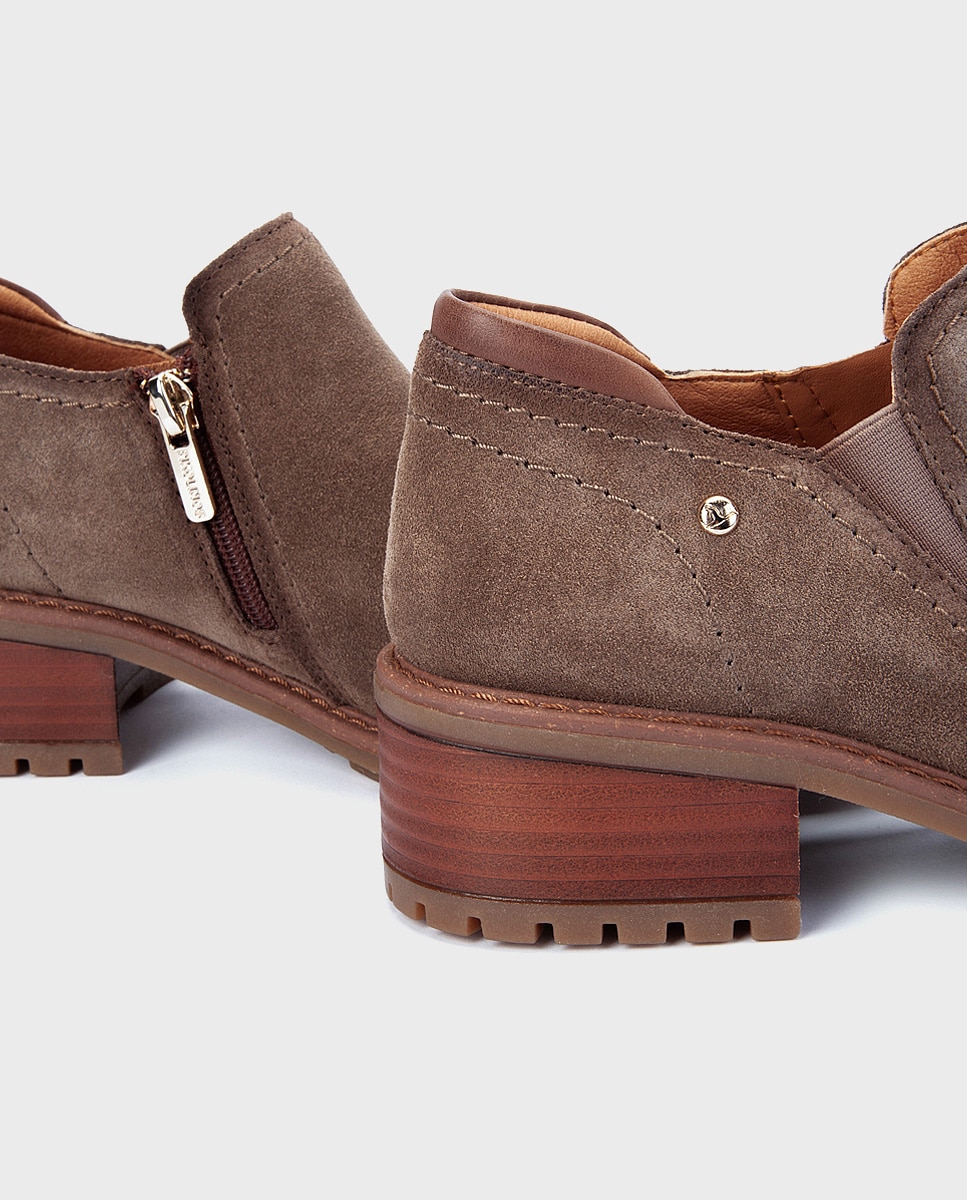 Zapatos de tacón de mujer de piel con cremallera - Pikolinos - Beige Beige-4