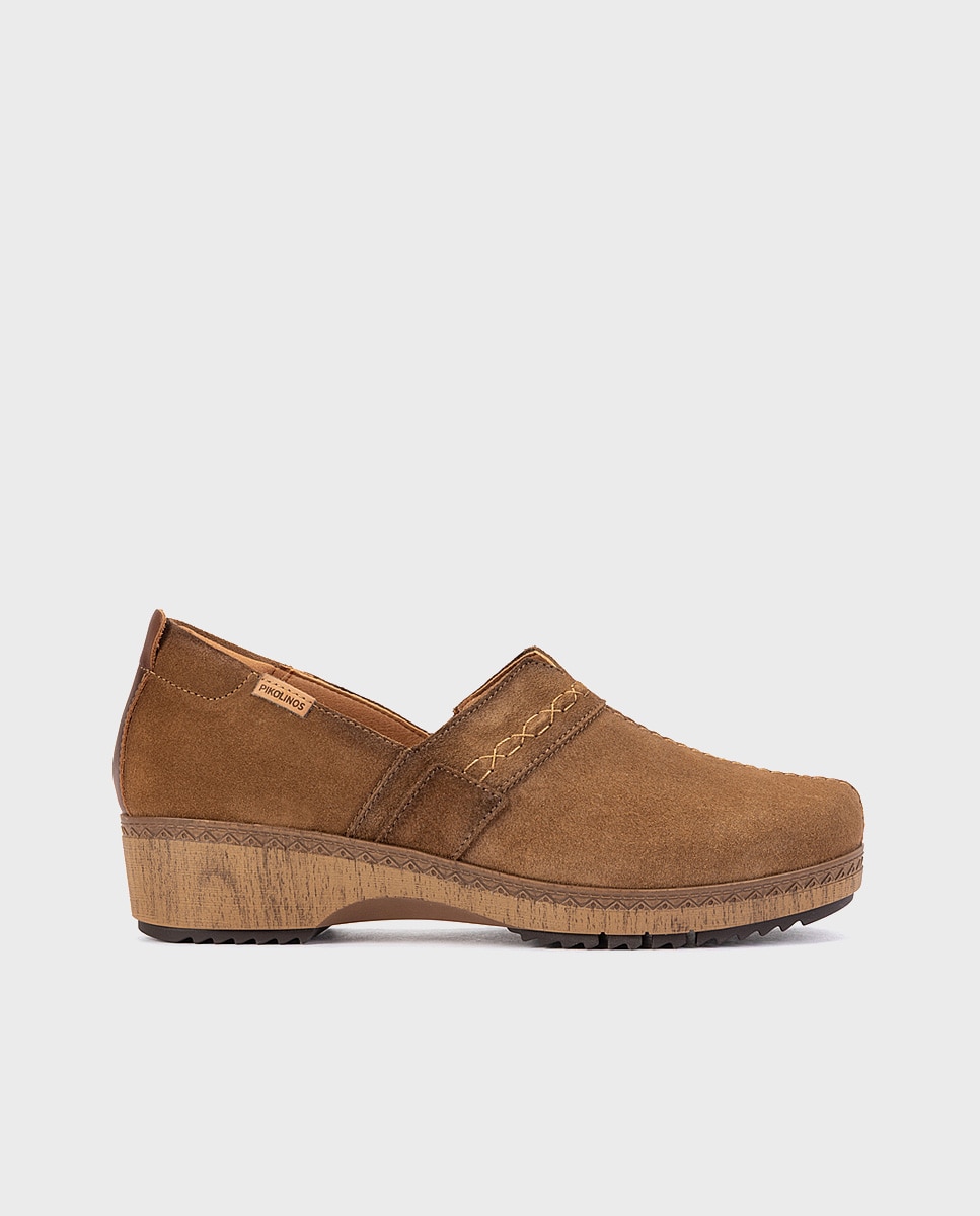 Imagen 0 de Zapatos planos de mujer de piel con plantilla memory foam extraíble Marrón