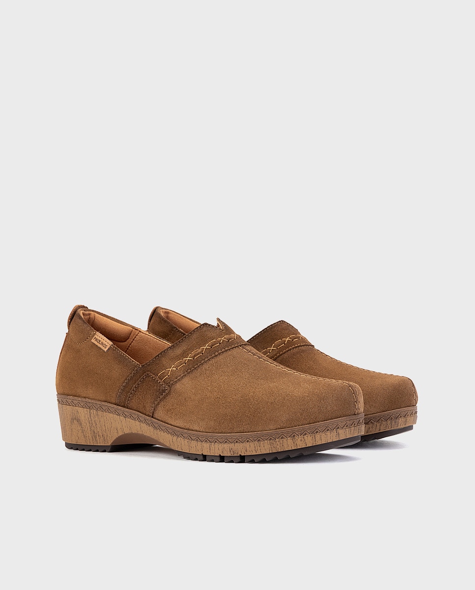 Zapatos planos de mujer de piel con plantilla memory foam extraíble - Pikolinos - Marrón Marrón-3