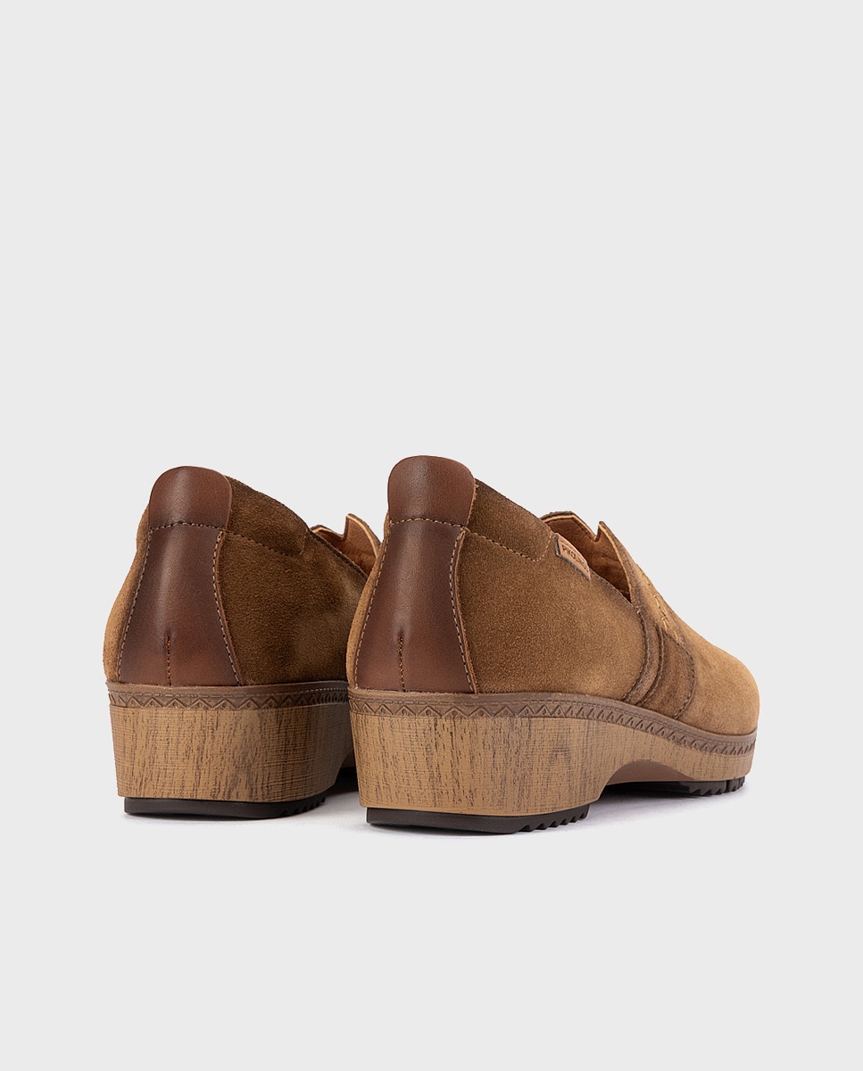 Zapatos planos de mujer de piel con plantilla memory foam extraíble - Pikolinos - Marrón Marrón-2