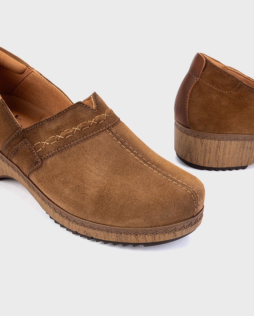 Zapatos planos de mujer de piel con plantilla memory foam extraíble - Pikolinos - Marrón Marrón-4