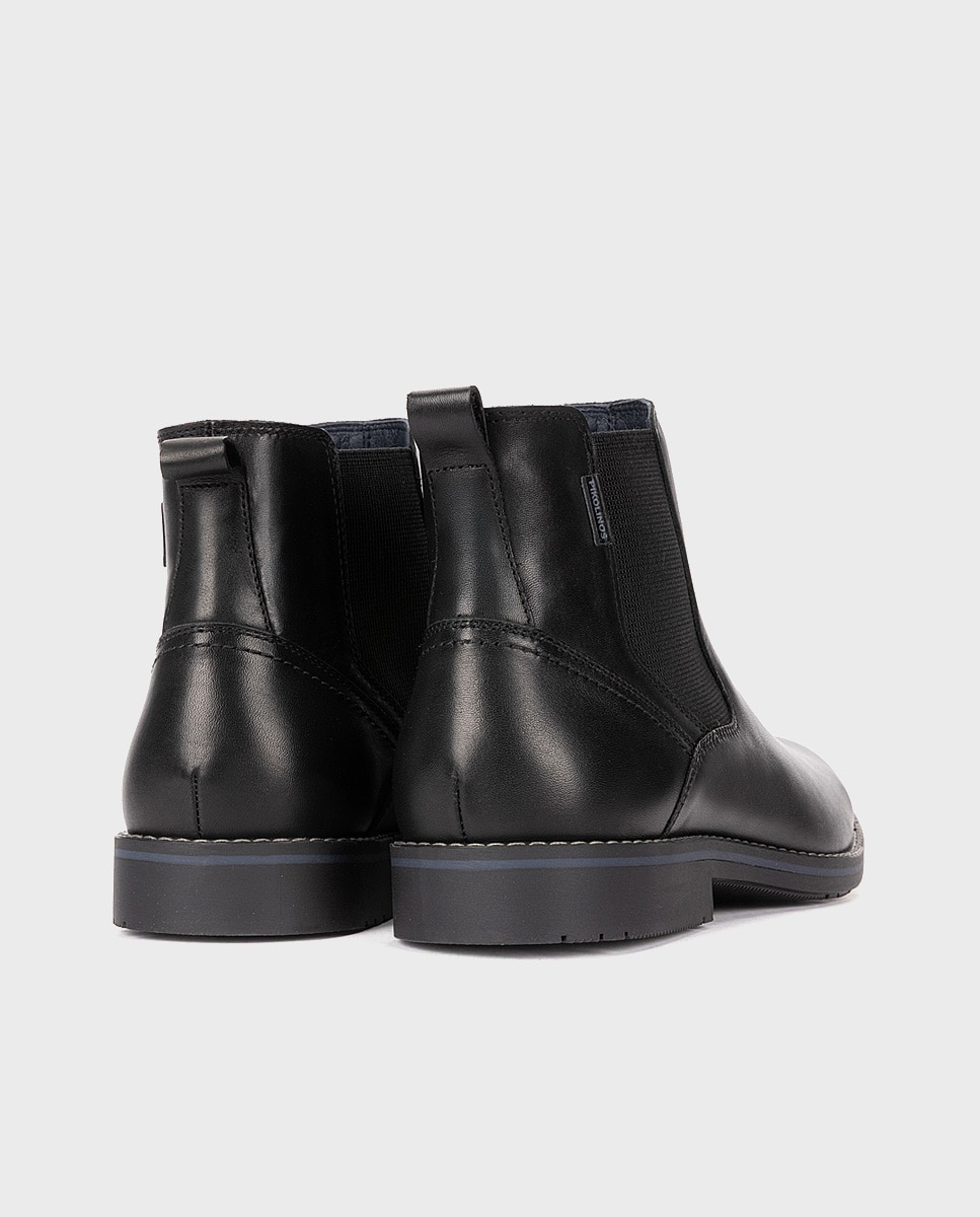Imagen 2 de Botas de hombre de piel con elástico - Pikolinos - Negro Negro