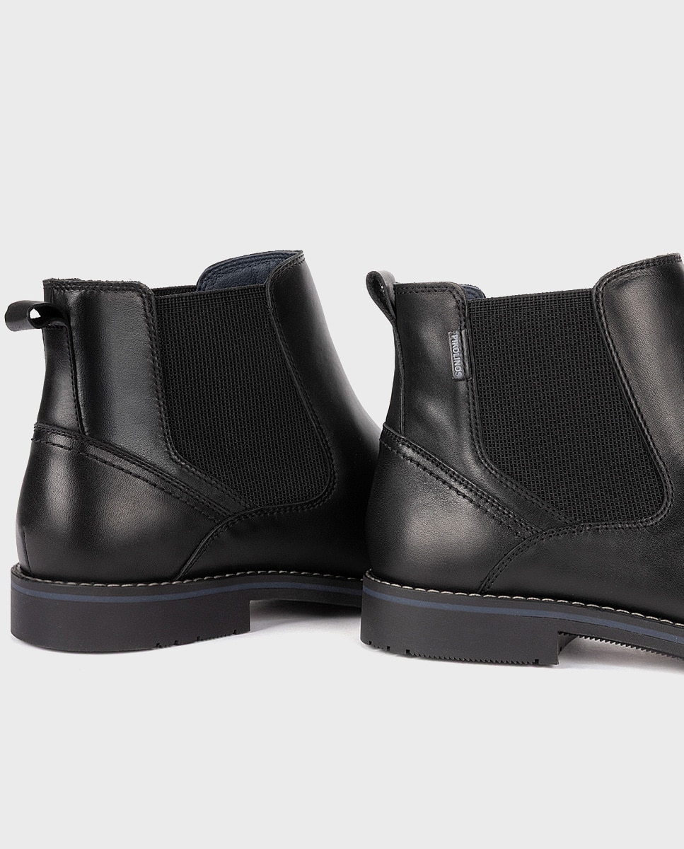 Imagen 4 de Botas de hombre de piel con elástico - Pikolinos - Negro Negro
