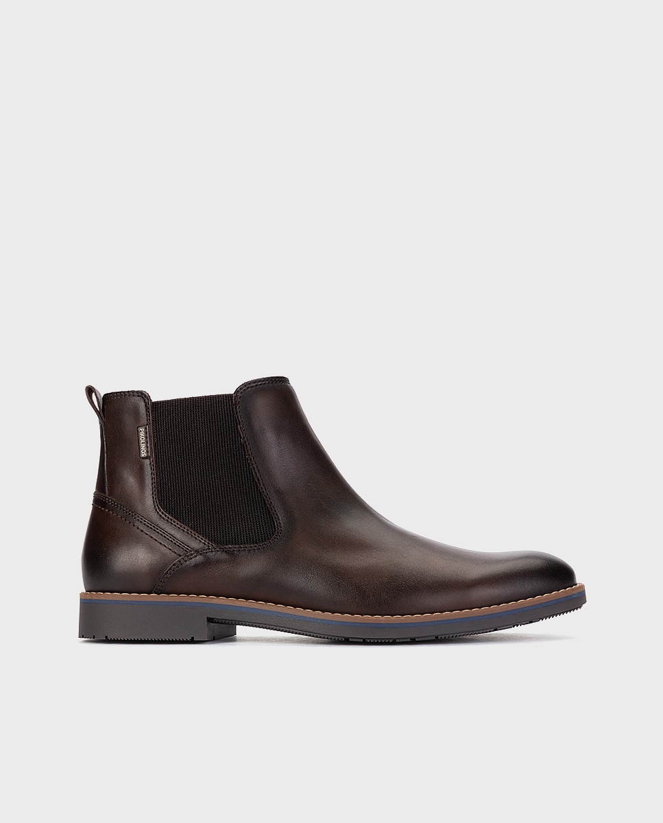 Imagen 0 de Botas de hombre de piel con elástico Marrón oscuro