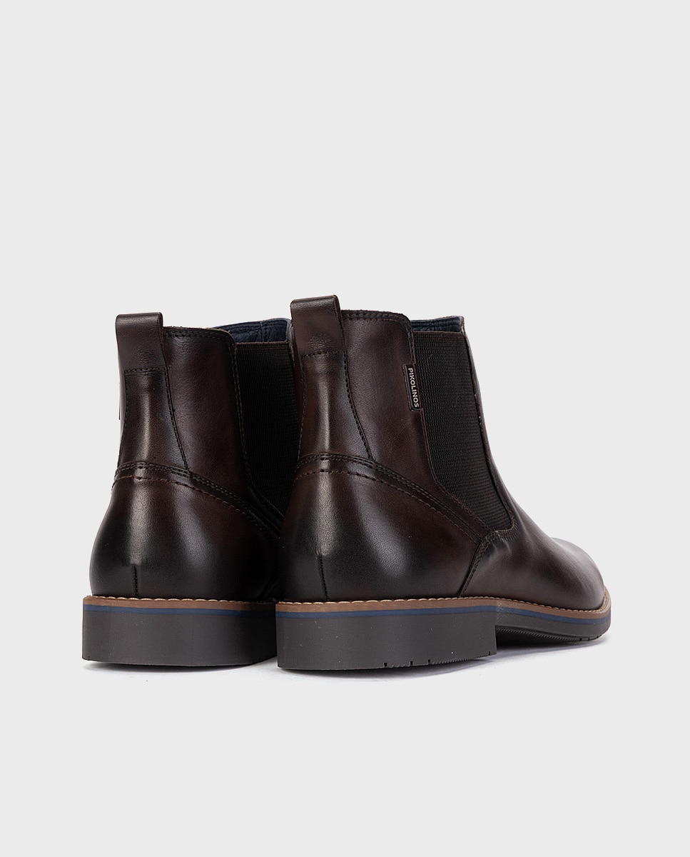 Imagen 2 de Botas de hombre de piel con elástico - Pikolinos - Marrón oscuro Marrón oscuro