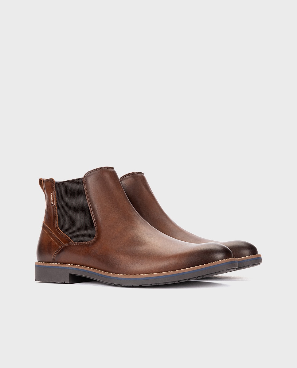 Imagen 3 de Botas de hombre de piel con elástico - Pikolinos - Marrón Marrón