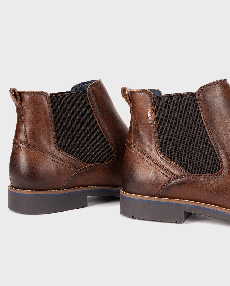 Imagen 4 de Botas de hombre de piel con elástico - Pikolinos - Marrón Marrón