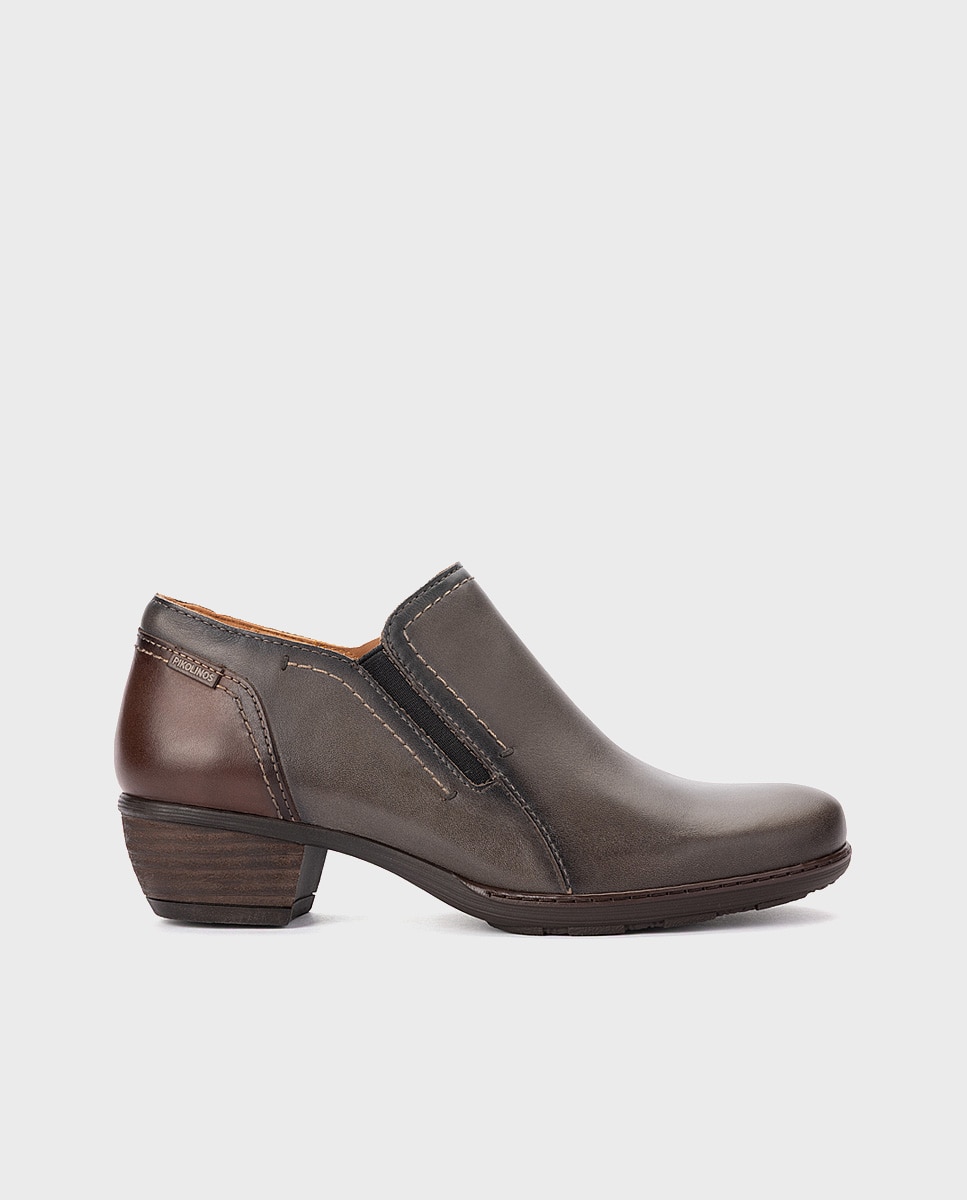 Zapatos de tacón de mujer de piel con cremallera - Pikolinos - Gris Gris-1