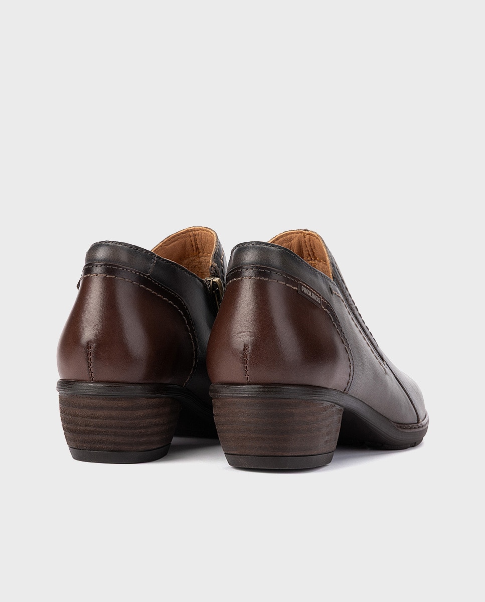 Zapatos de tacón de mujer de piel con cremallera - Pikolinos - Gris Gris-2