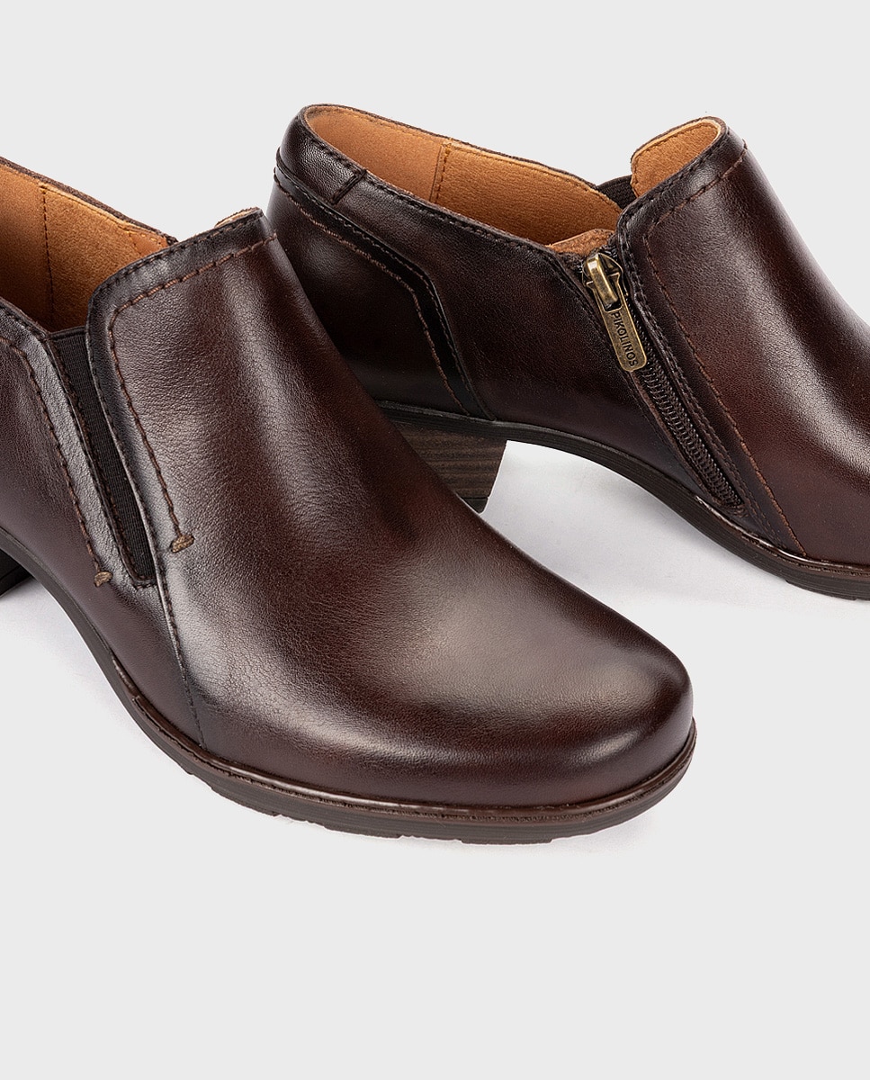 Pkshoewomabot de mujer de piel con cremallera - Pikolinos - Marrón oscuro Marrón oscuro-4