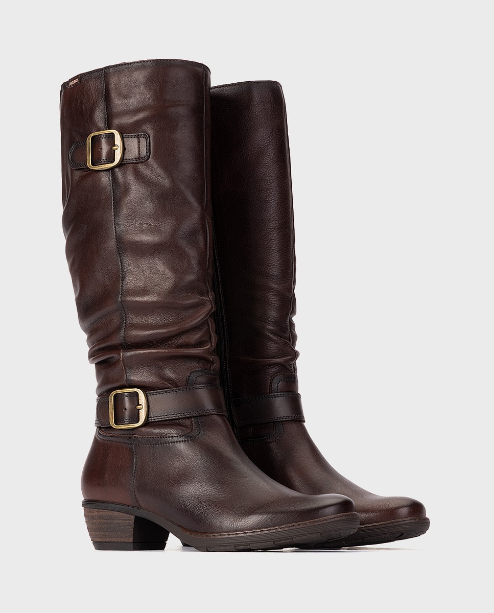 Botas de mujer de piel con cremallera - Pikolinos - Marrón oscuro Marrón oscuro-2