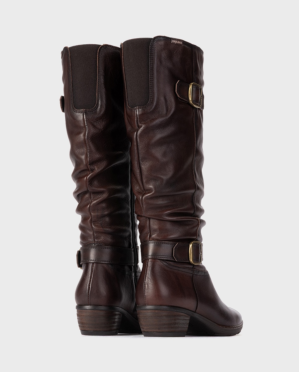 Botas de mujer de piel con cremallera - Pikolinos - Marrón oscuro Marrón oscuro-3