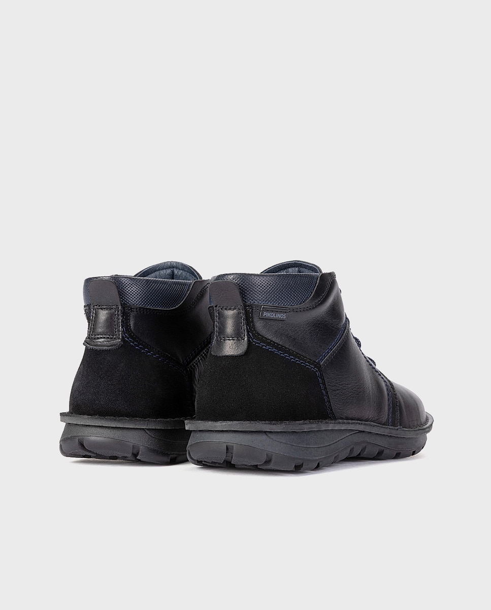 Imagen 2 de Botas de hombre de piel con suela extraligera y plantilla extraíble - Pikolinos - Negro Negro
