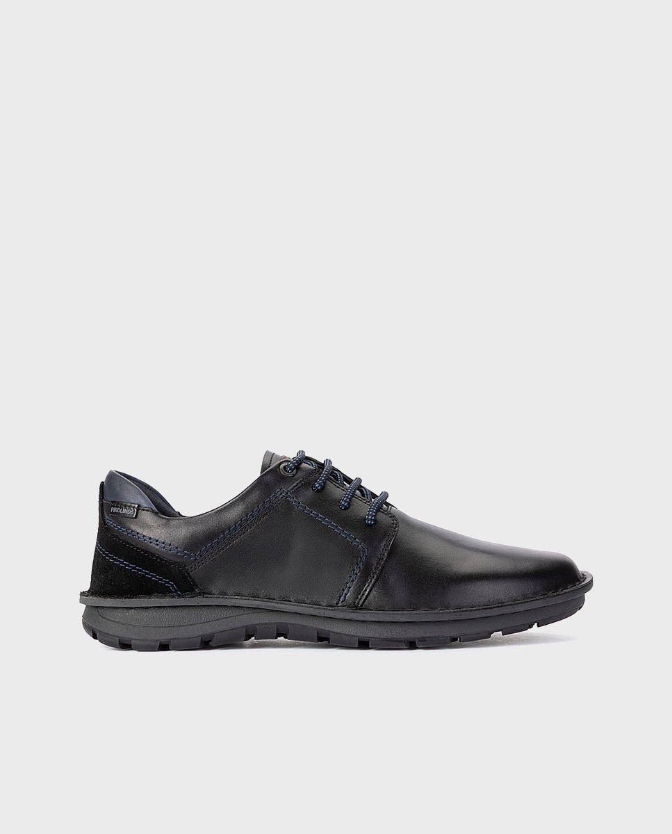 Imagen 1 de Zapatos de cordones de hombre de piel con suela extraligera y plantilla extraíble - Pikolinos - Negro Negro