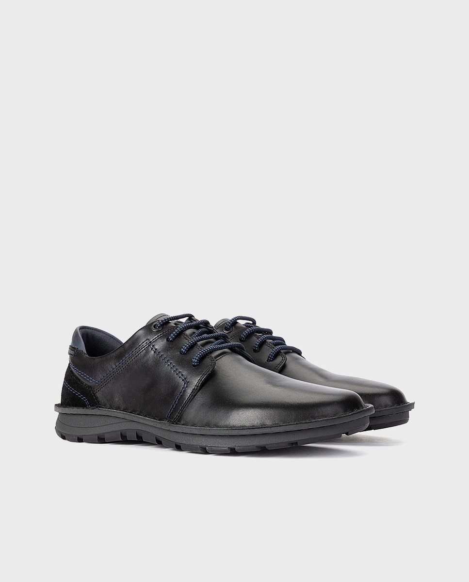Imagen 3 de Zapatos de cordones de hombre de piel con suela extraligera y plantilla extraíble - Pikolinos - Negro Negro