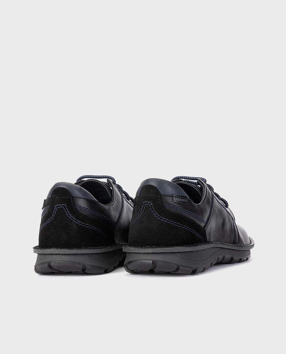 Imagen 2 de Zapatos de cordones de hombre de piel con suela extraligera y plantilla extraíble - Pikolinos - Negro Negro