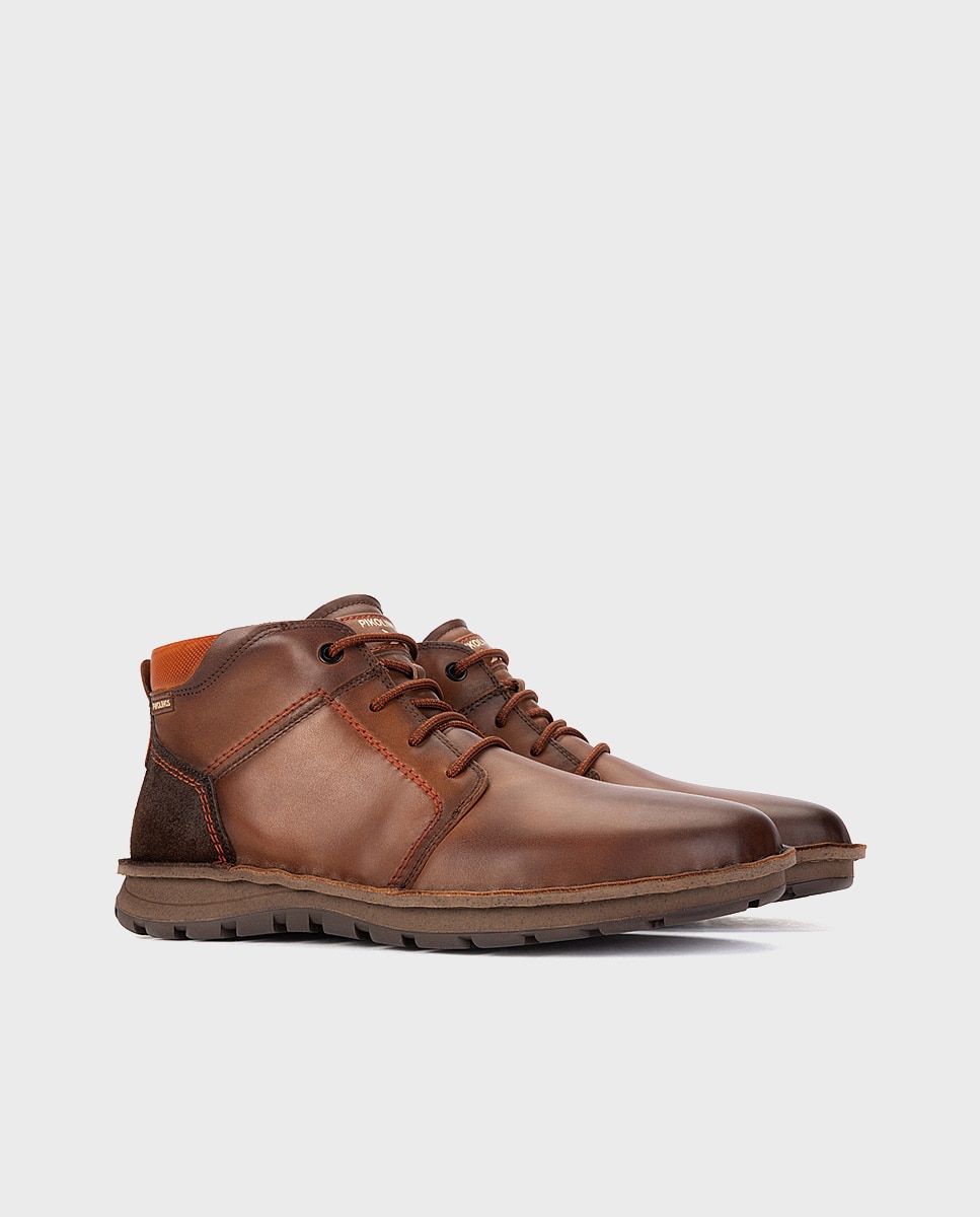 Imagen 3 de Botas de hombre de piel con suela extraligera y plantilla extraíble - Pikolinos - Marrón Marrón