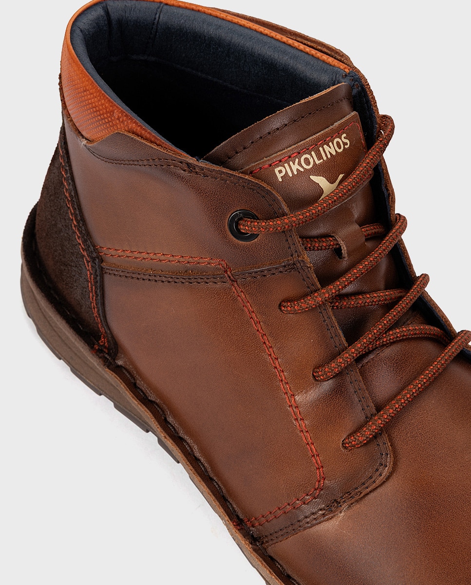 Imagen 4 de Botas de hombre de piel con suela extraligera y plantilla extraíble - Pikolinos - Marrón Marrón
