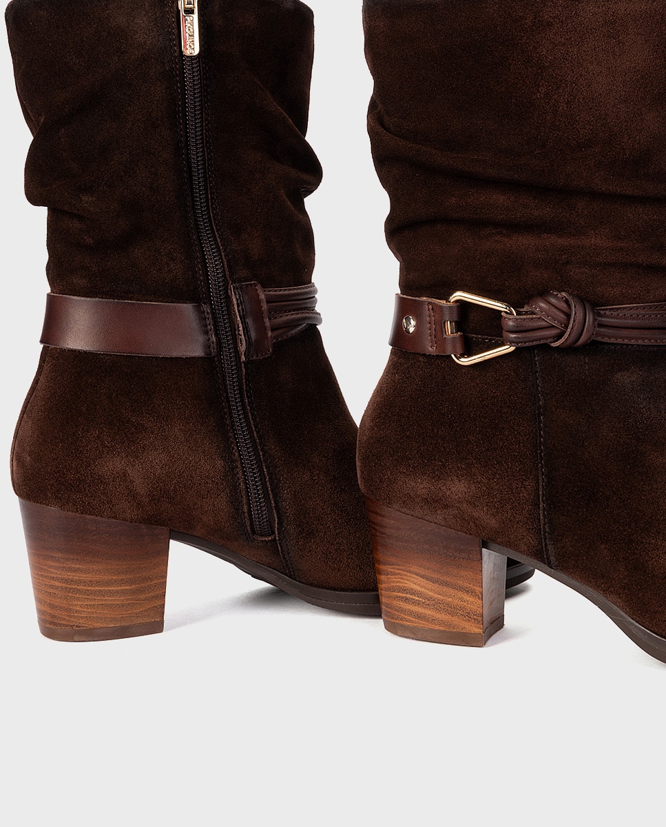 Botas de mujer de piel con cremallera - Pikolinos - Marrón oscuro Marrón oscuro-3