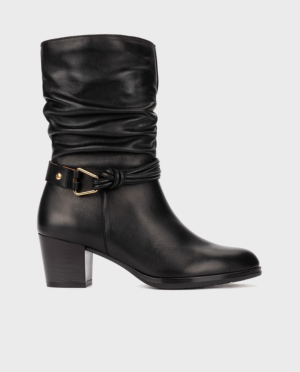 Botas de mujer de piel con cremallera - Pikolinos - Negro Negro-1