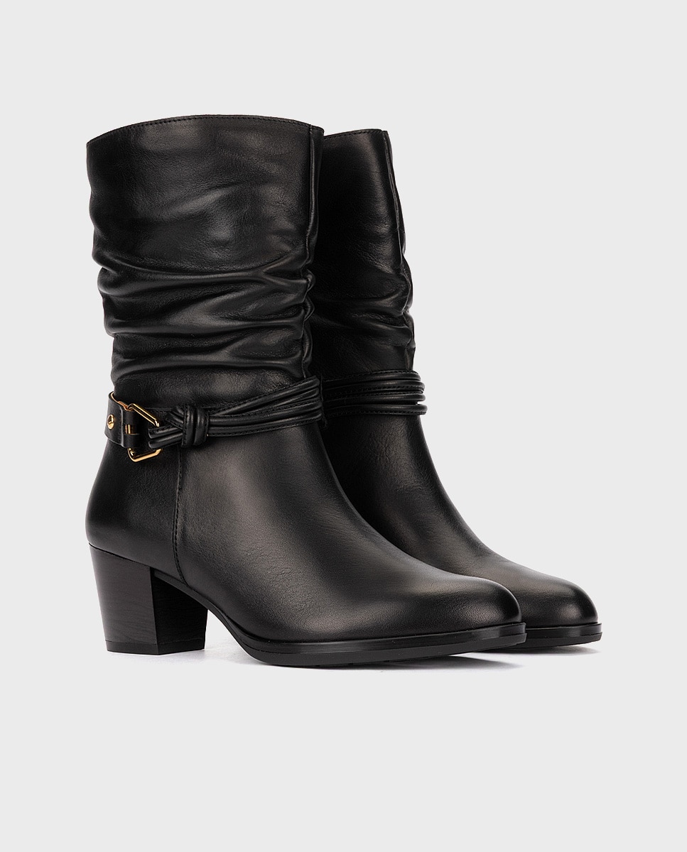 Botas de mujer de piel con cremallera - Pikolinos - Negro Negro-3