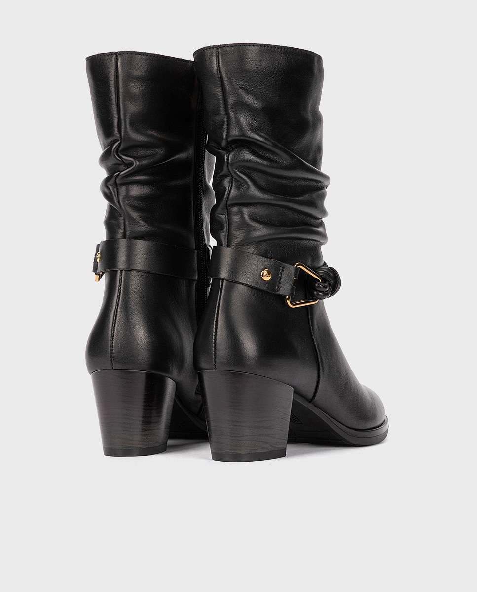 Botas de mujer de piel con cremallera - Pikolinos - Negro Negro-2