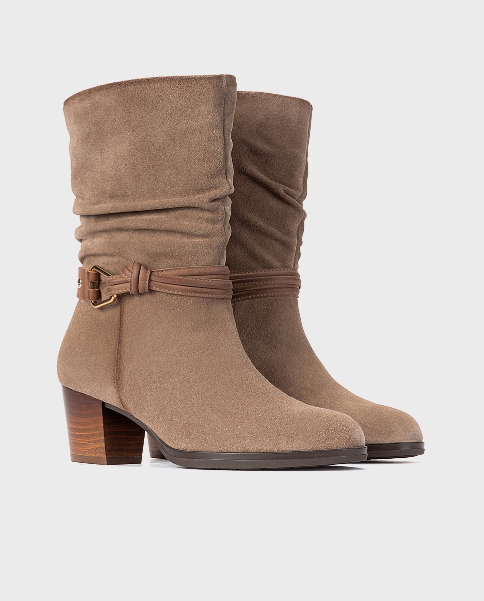 Botas de mujer de piel con cremallera - Pikolinos - Beige Beige-4