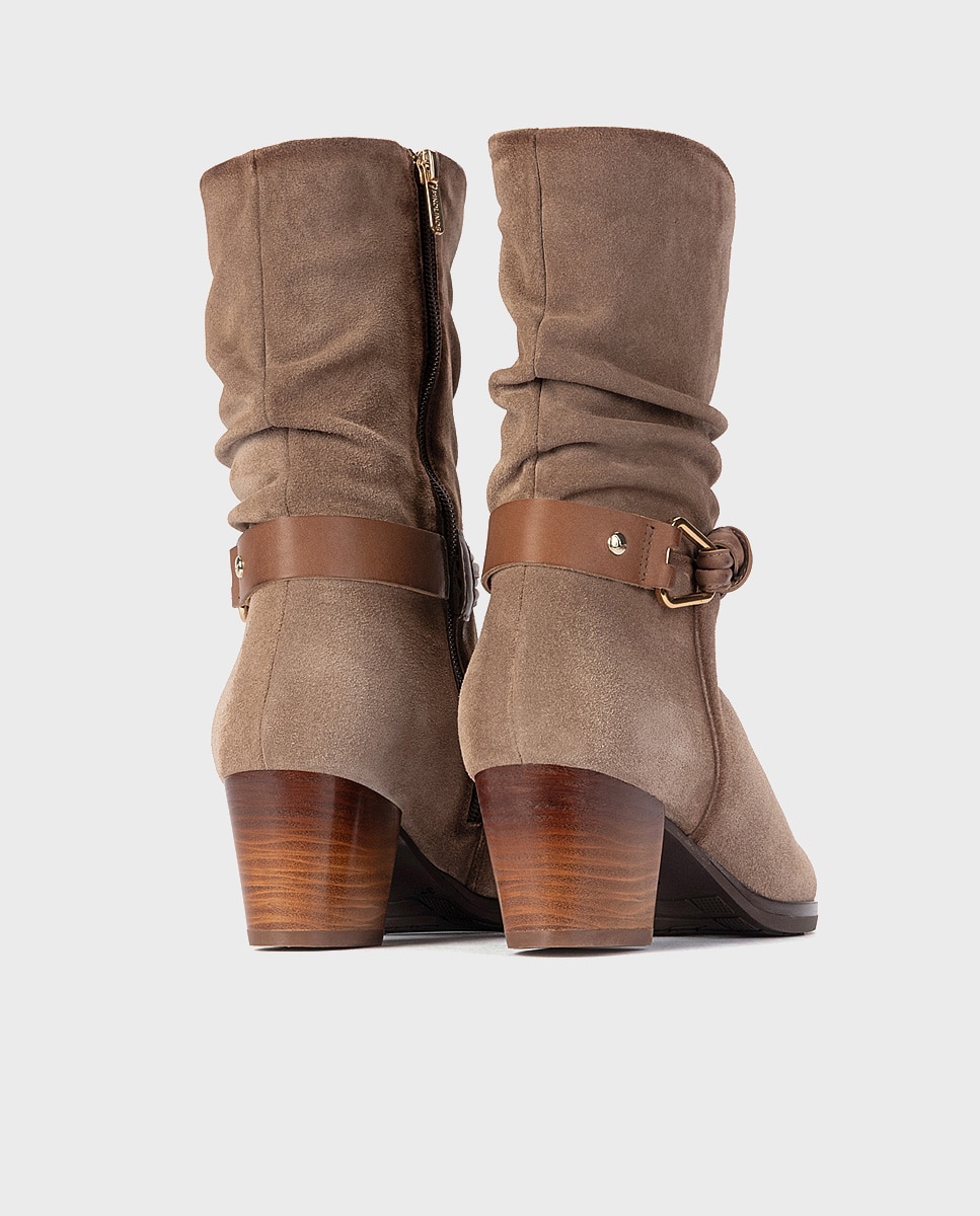 Botas de mujer de piel con cremallera - Pikolinos - Beige Beige-3
