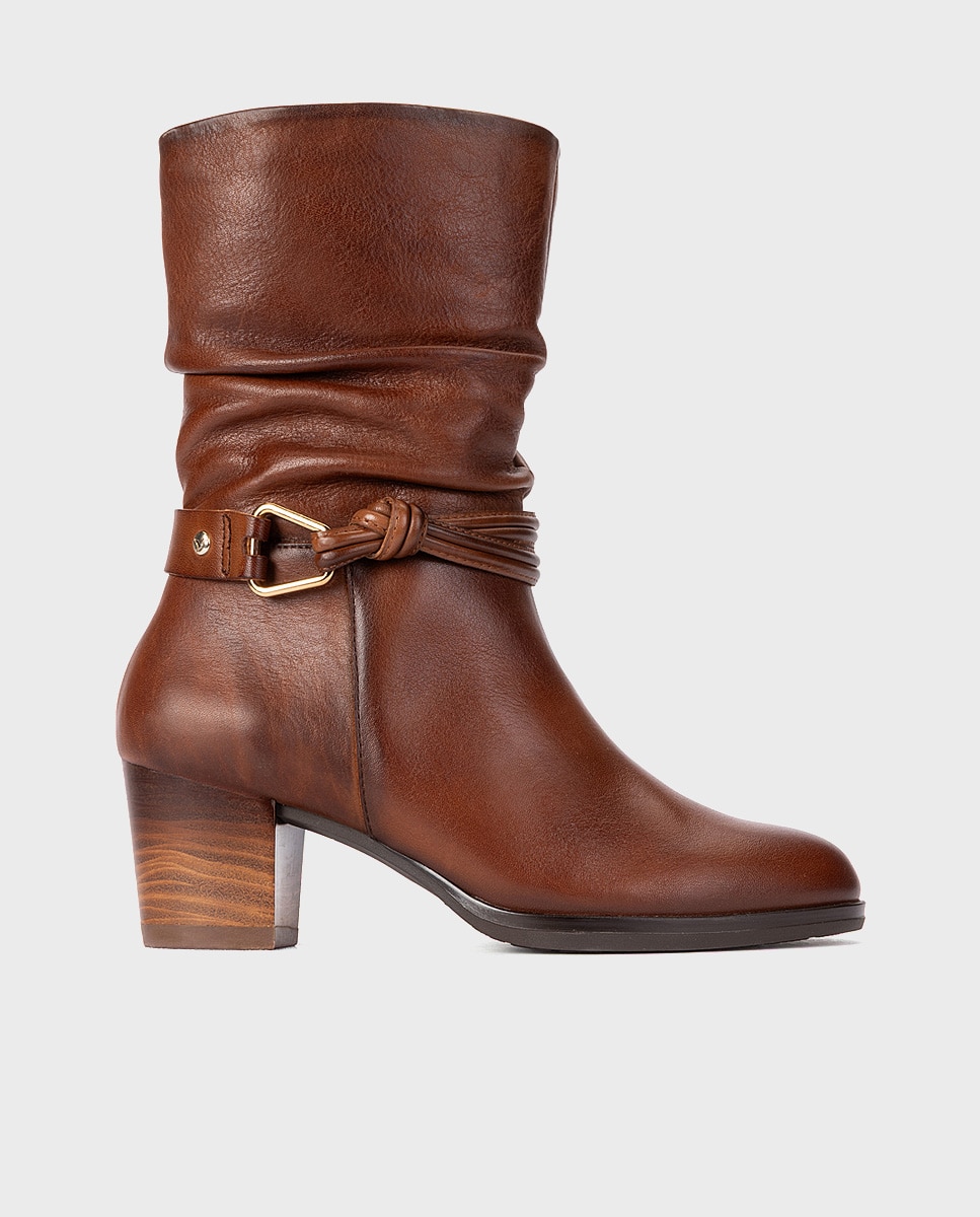 Botas de mujer de piel con cremallera - Pikolinos - Marrón Marrón-1