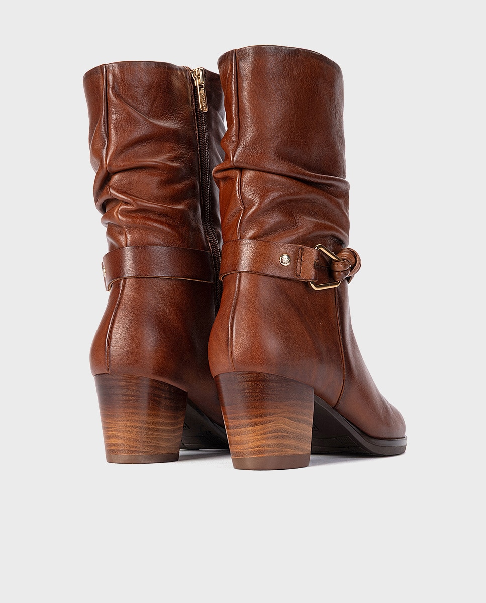 Botas de mujer de piel con cremallera - Pikolinos - Marrón Marrón-3