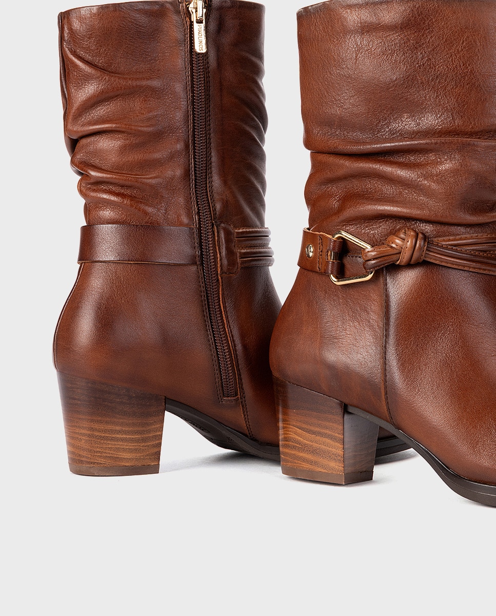 Botas de mujer de piel con cremallera - Pikolinos - Marrón Marrón-2
