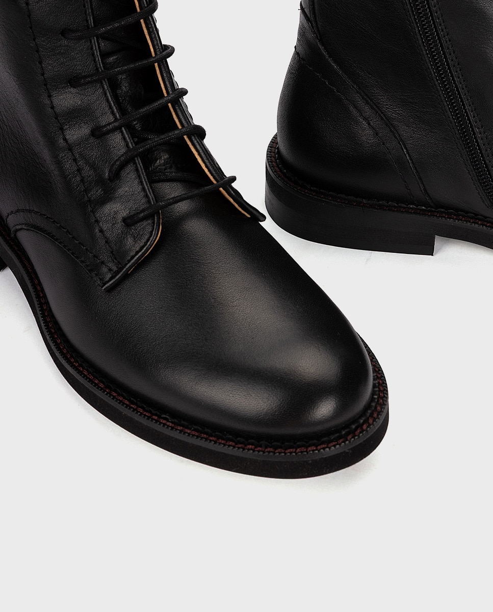 Botines de mujer de piel con suela extraligera - Pikolinos - Negro Negro-4