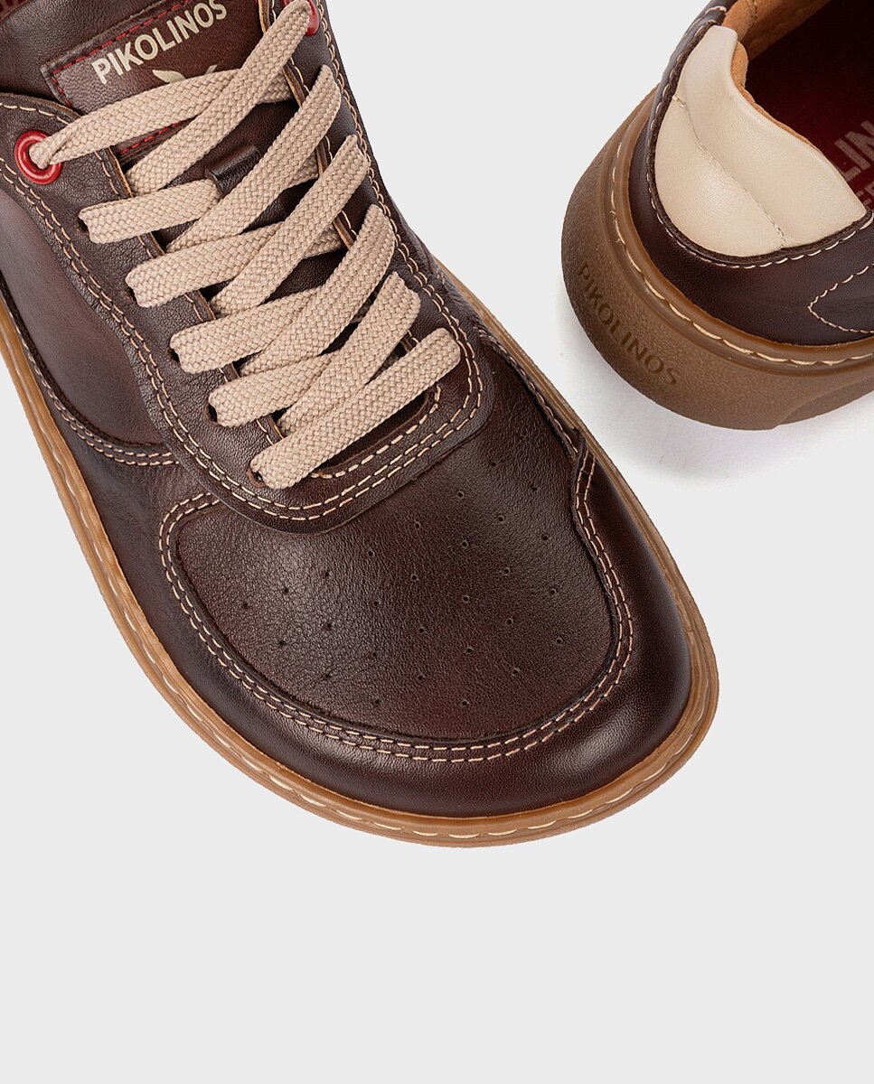 Zapatillas de piel en color Negro - Pikolinos - Marrón oscuro Marrón oscuro-5