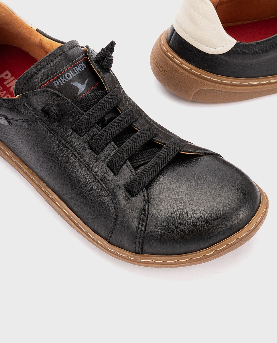 Zapatillas de piel barefoot unisex - Pikolinos - Negro Negro-5