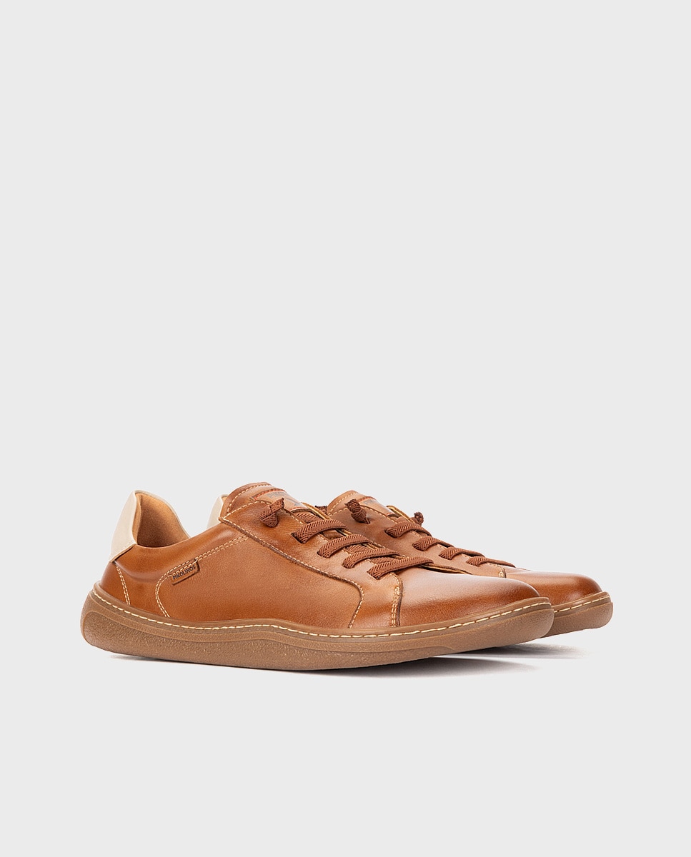 Zapatillas de piel barefoot unisex - Pikolinos - Marrón Marrón-4
