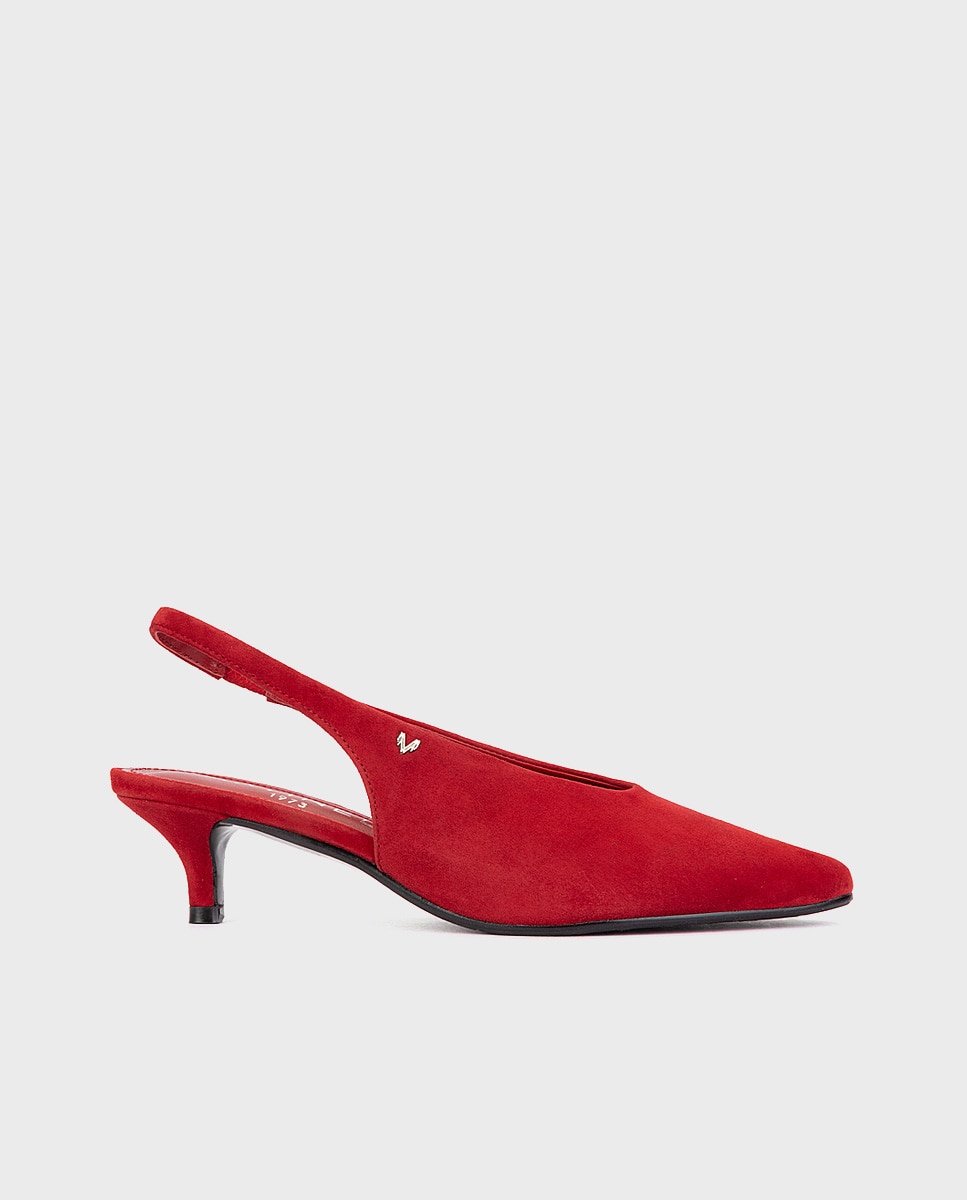 Zapatos de tacón de mujer de piel serraje - Martinelli - Rojo Rojo-1