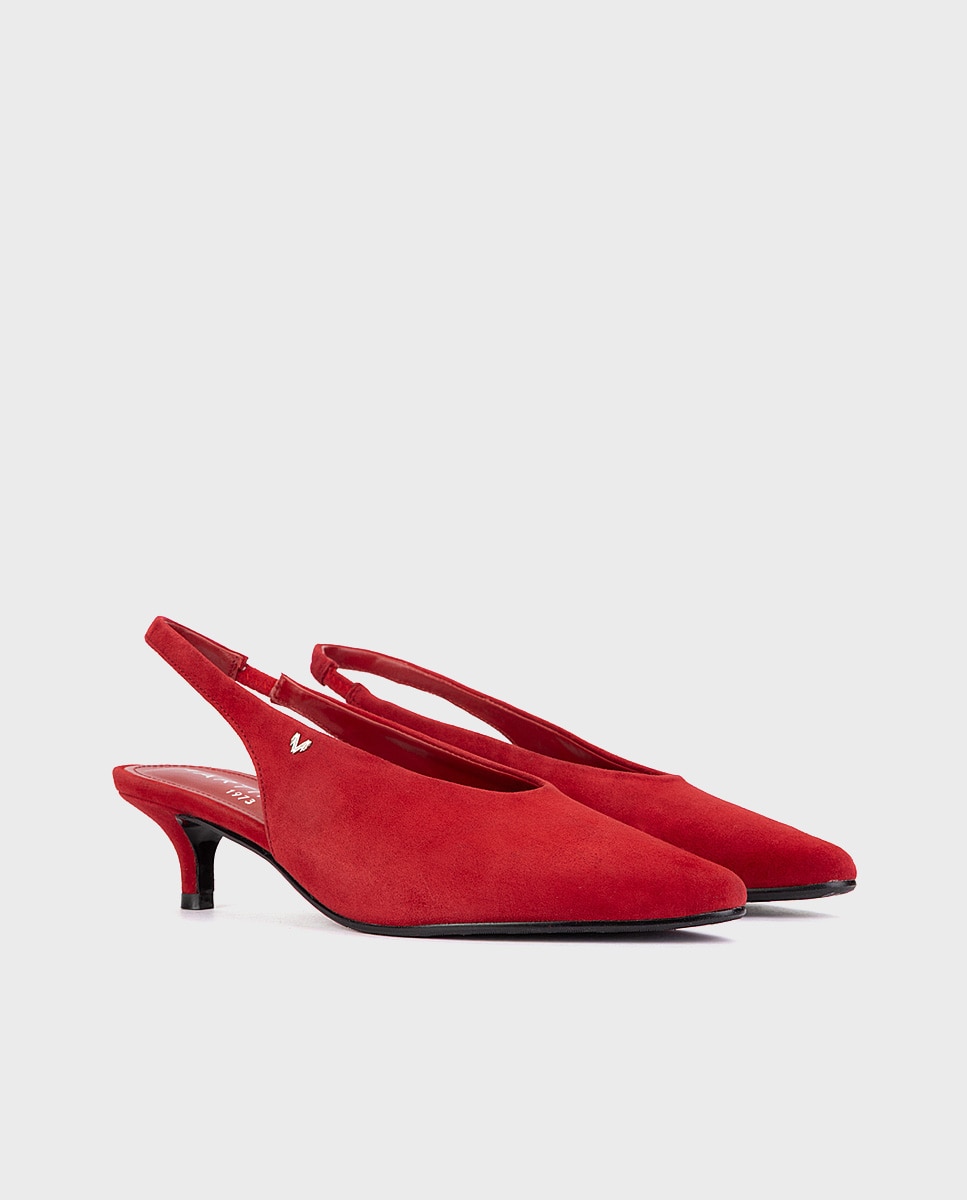 Zapatos de tacón de mujer de piel serraje - Martinelli - Rojo Rojo-3