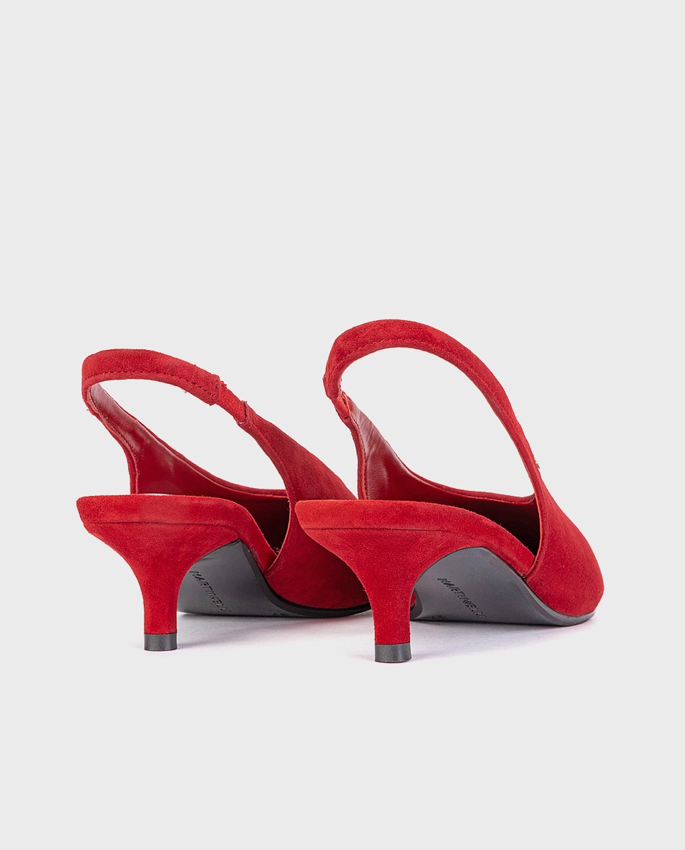 Zapatos de tacón de mujer de piel serraje - Martinelli - Rojo Rojo-2