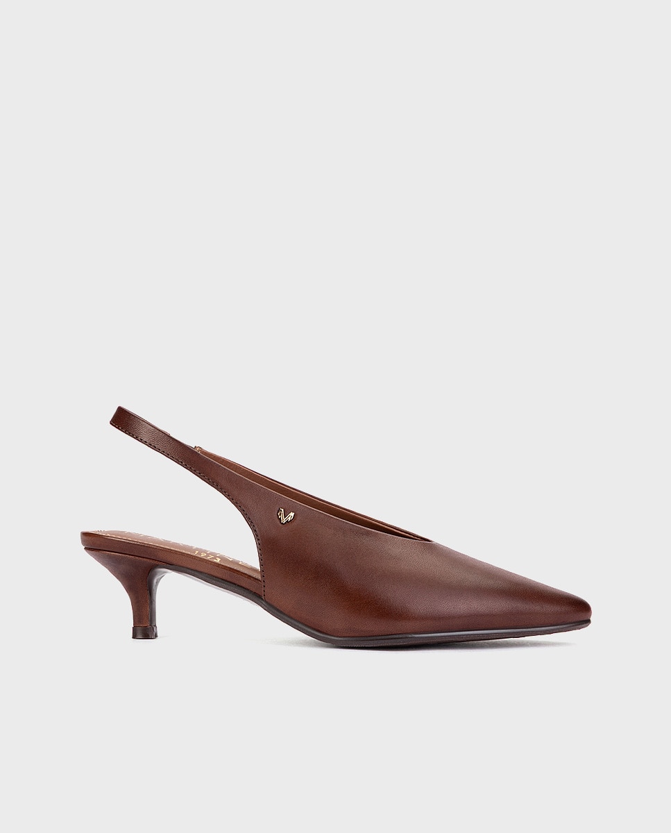 Zapatos de tacón de mujer de piel con elástico en color - Martinelli - Marrón oscuro Marrón oscuro-1