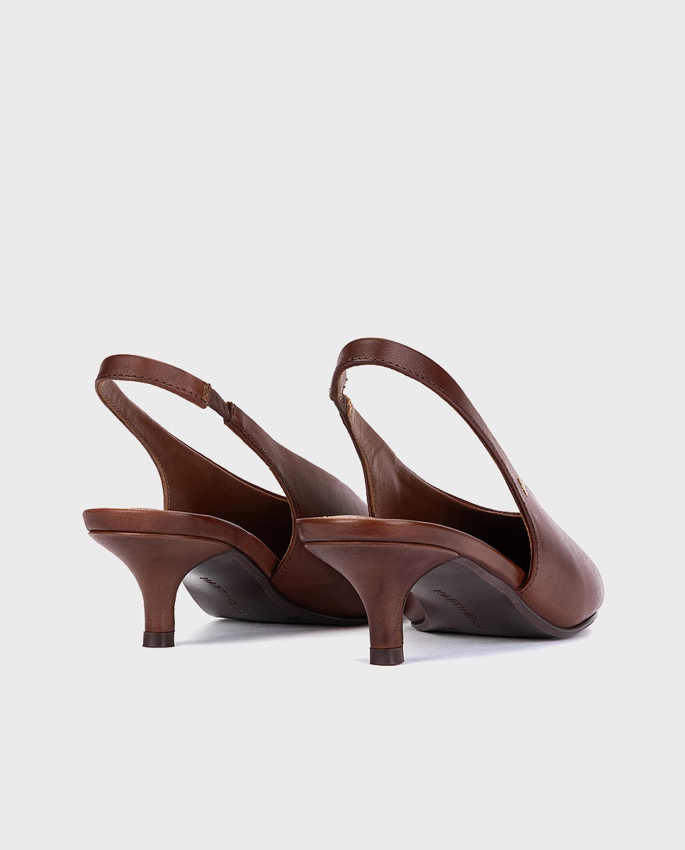 Zapatos de tacón de mujer de piel con elástico en color - Martinelli - Marrón oscuro Marrón oscuro-2