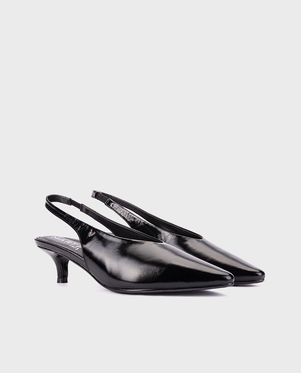 Zapatos de tacón de mujer de piel con elástico en color - Martinelli - Negro Negro-3