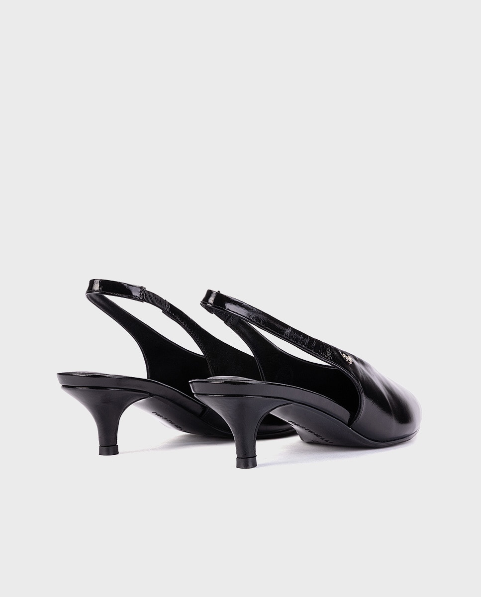 Zapatos de tacón de mujer de piel con elástico en color - Martinelli - Negro Negro-2