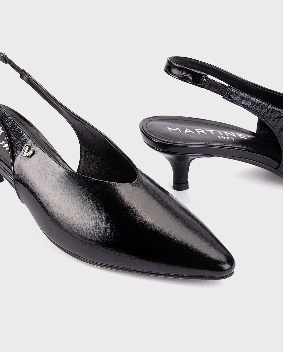 Zapatos de tacón de mujer de piel con elástico en color - Martinelli - Negro Negro-4