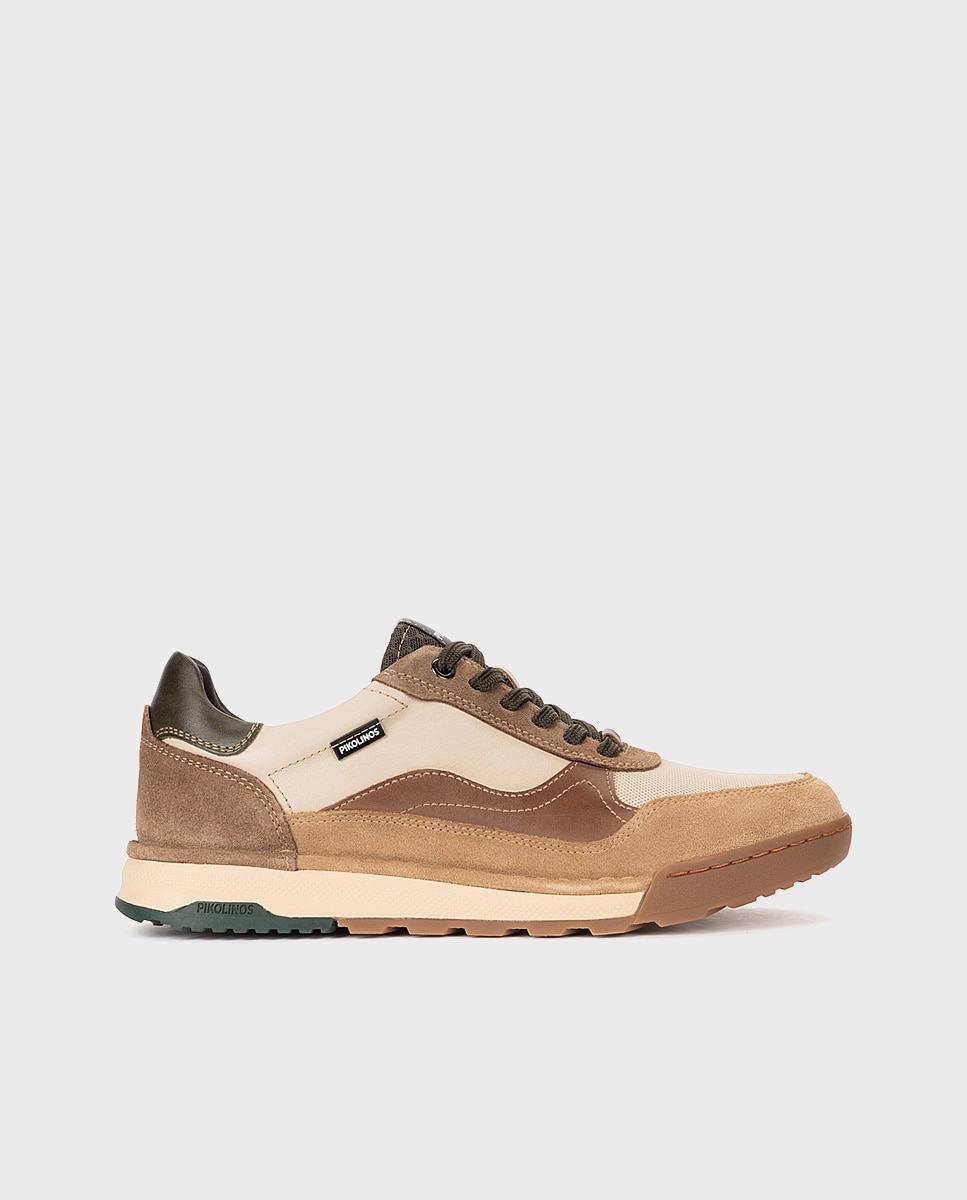 Imagen 1 de Zapatillas de hombre de piel con plantilla Memory Foam extraíble - Pikolinos - Crema Crema
