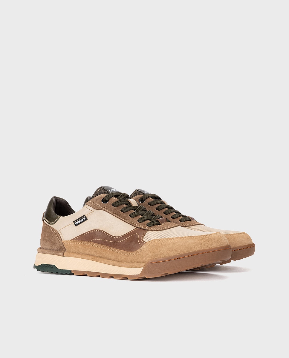 Imagen 2 de Zapatillas de hombre de piel con plantilla Memory Foam extraíble - Pikolinos - Crema Crema