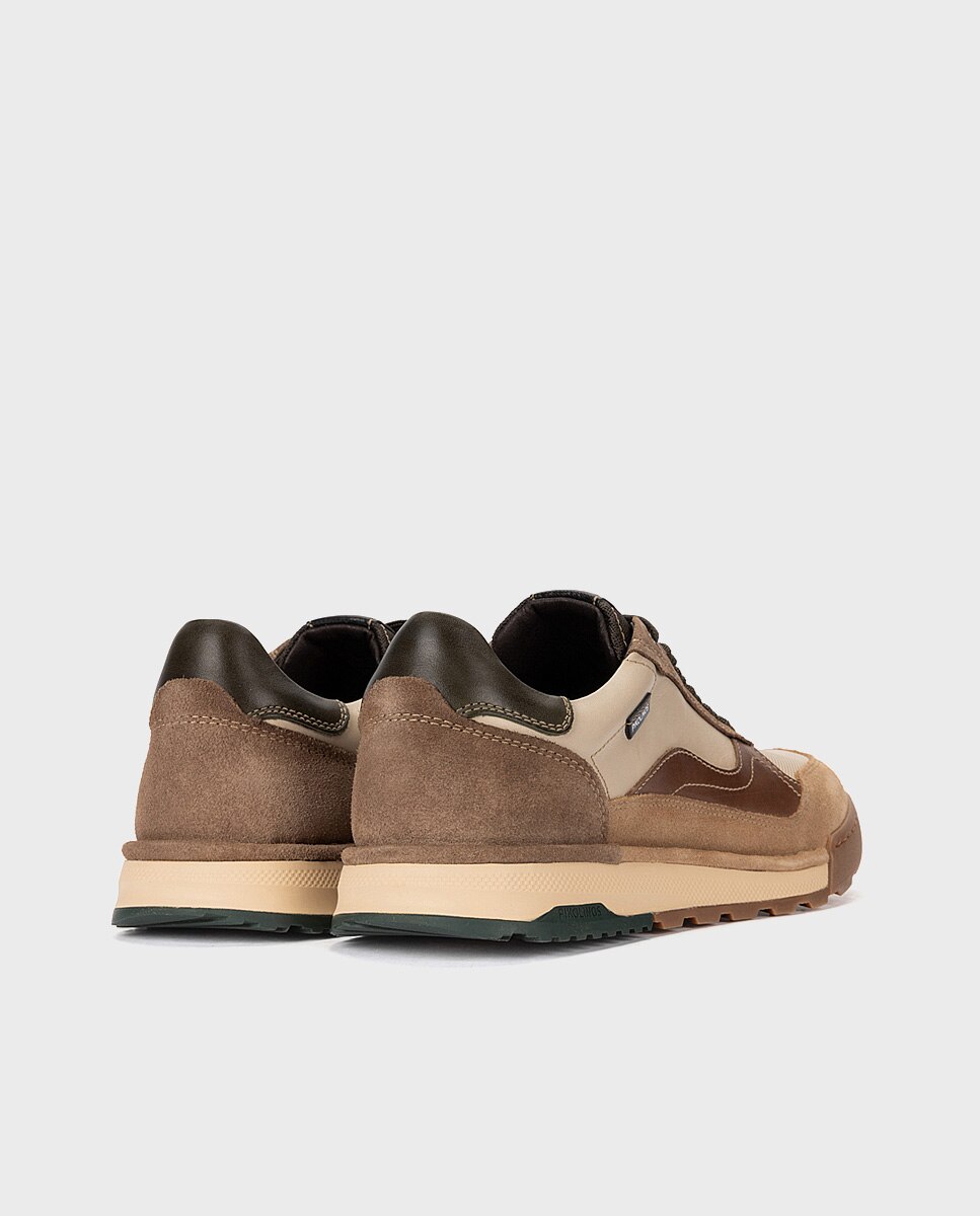Imagen 3 de Zapatillas de hombre de piel con plantilla Memory Foam extraíble - Pikolinos - Crema Crema