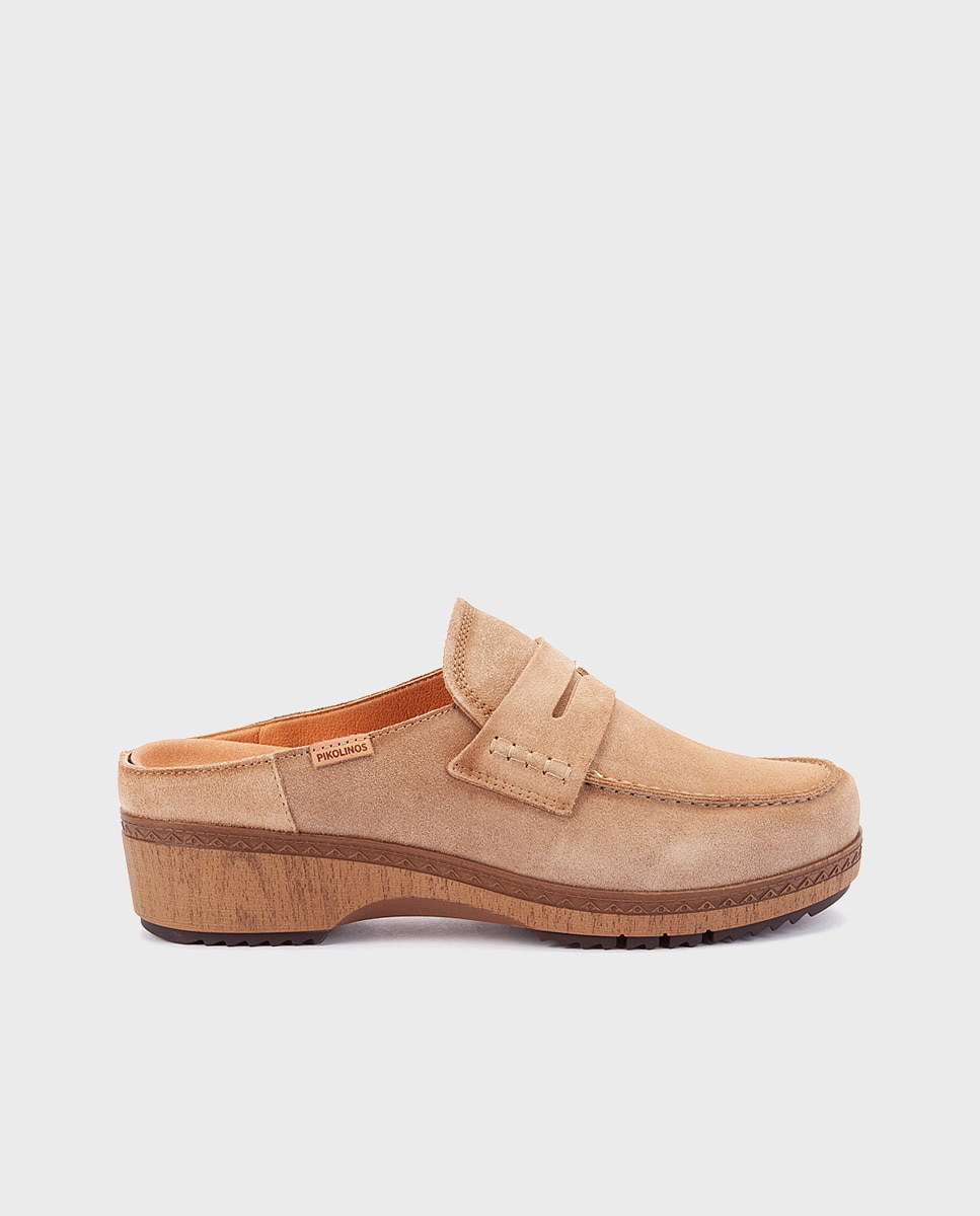 Zuecos de mujer de piel con plantilla memory foam extraíble - Pikolinos - Marrón Marrón-1
