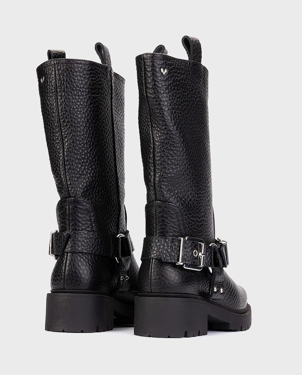 Imagen 2 de Botas de mujer de piel con correa en color - Martinelli - Negro Negro